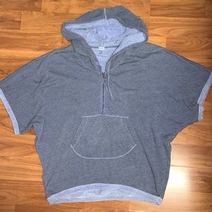 Splendid Oversize Cozy Half-Zip Poncho with Hood